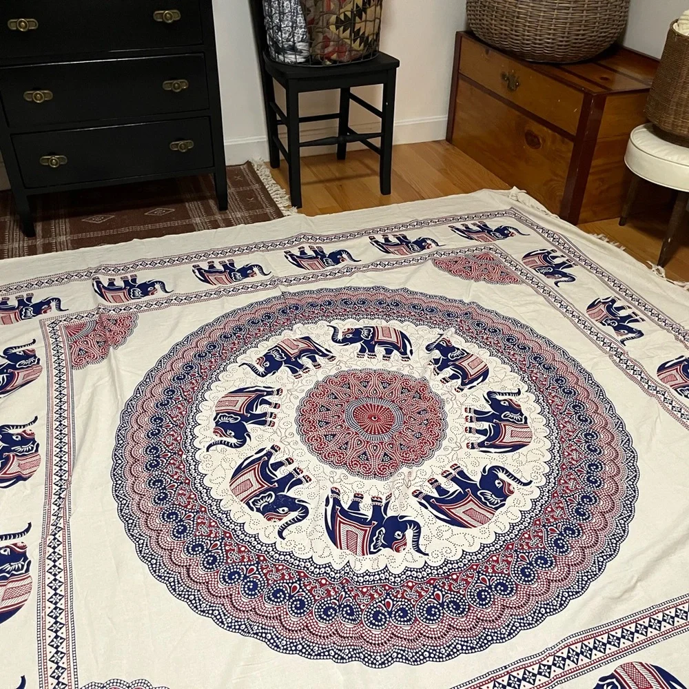 Huge Vintage Indian cotton tapestry 🐘 🐘 🐘
